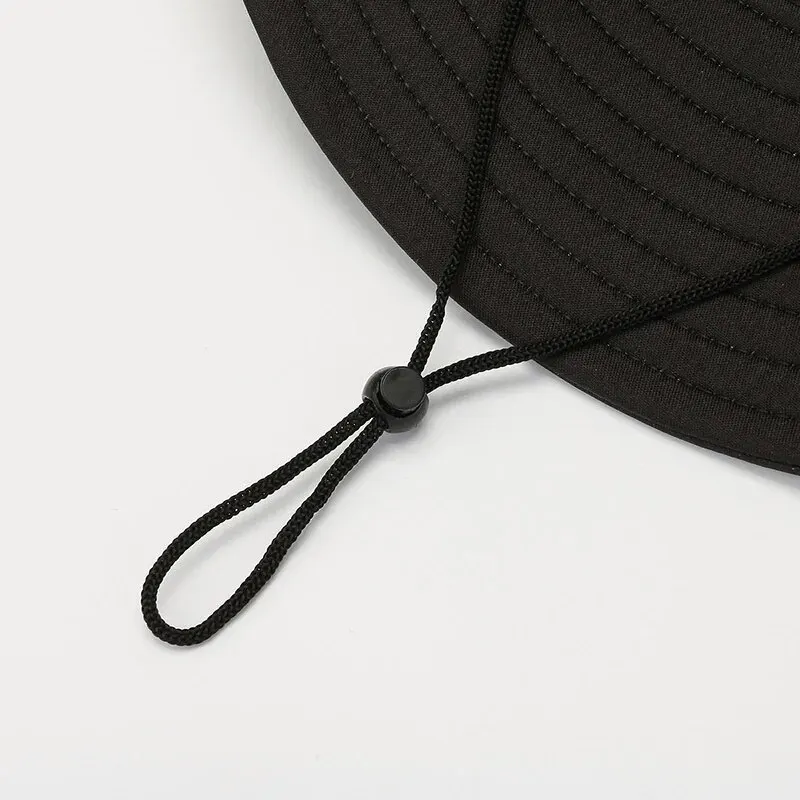 New Hot Selling Spring Summer Bucket Hat Men\'s Solid Color Big Brim Sun Hat Women\'s Folding Fishing Mountaineering Outdoor Hat
