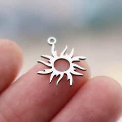 3pcs Flame Sun 316L Stainless Steel Pendant Charms for Jewelry Making Bracelets Necklace Craft Gold/Silver Color diy Accessories