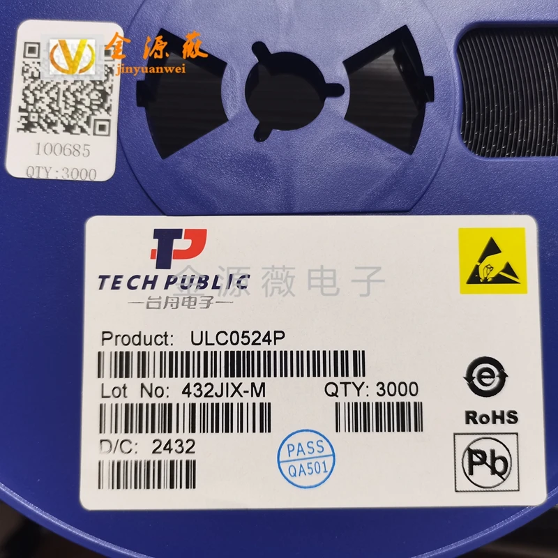 （50pcs）ULC0524P DFN2510-10 Electrostatic and Surge Protection (TVS/ESD) Unidirectional 5V VRWM:5V, IPP:5A, CJ:0.8pF