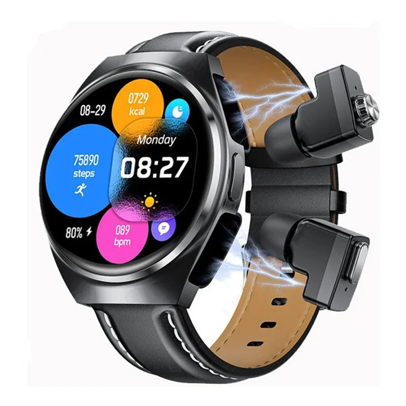 

GT96 Men's Smart Watch with Wireless Dual Earbuds, 2-in-1 Bluetooth Calling & Health Monitoring