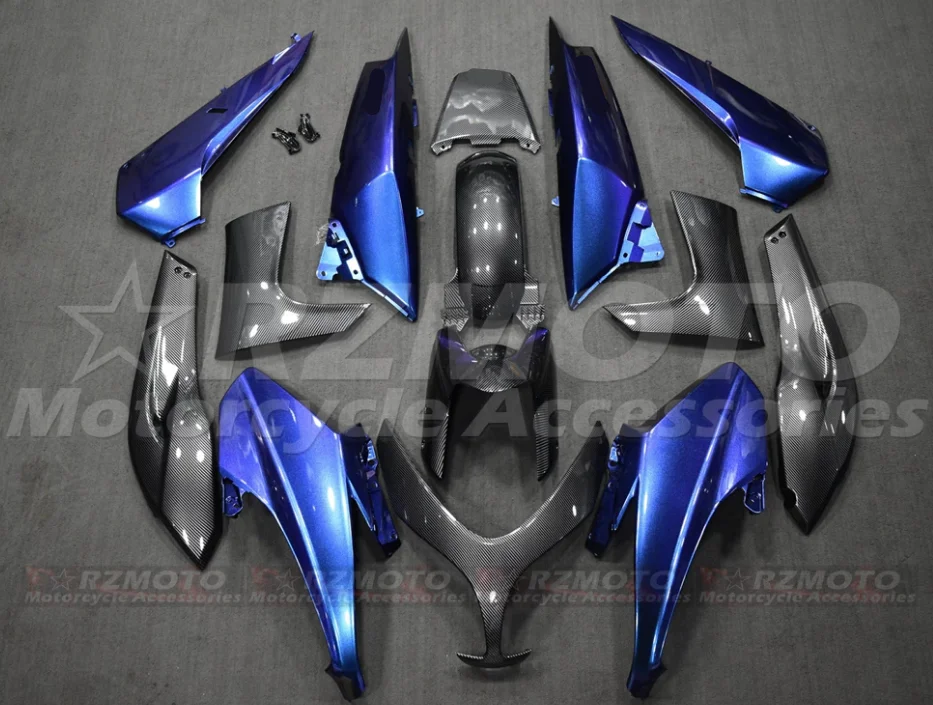 New ABS Motorcycle Full Fairings Kit Fit For YAMAHA T-Max 500 2008 2009 2010 2011 08 09 10 11 Bodywork Set Carbon fiber Blue