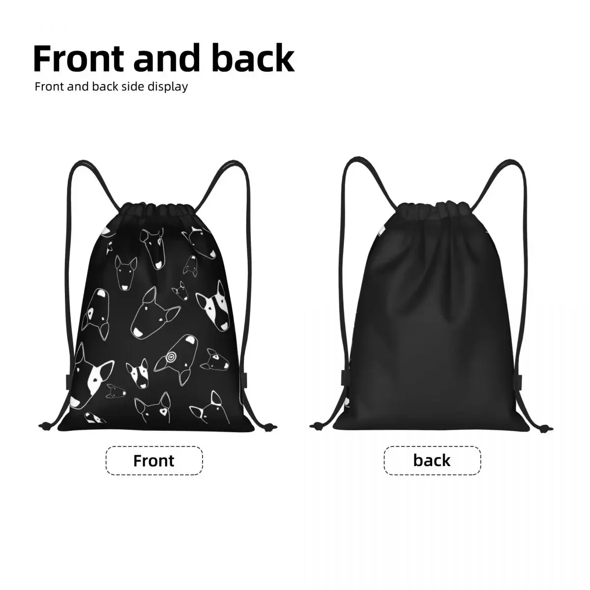 Custom Ghost Bullies Drawstring Bag for Training Yoga Backpacks Men Women Bull Terrier Dog Creative Sports Gym Sackpack