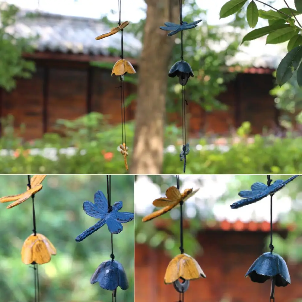 Ceiling Hanging Wind Chime Japanese Blessing Wind Chime Japanese Cast Iron Wind Chime for Good Luck Small Retro Garden Hanging