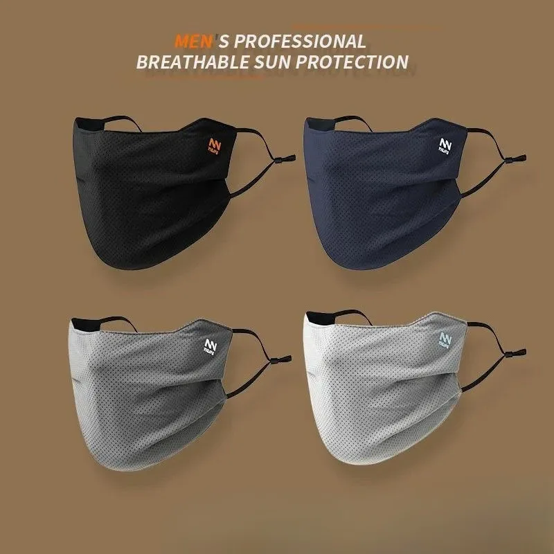 غطاء وجه من الحرير الجليدي قابل للتنفس للأشعة فوق البنفسجية، قناع وجه قابل للغسل وقابل لإعادة الاستخدام للحماية من الشمس للدراجات النارية وممارسة ركوب الخيل #5