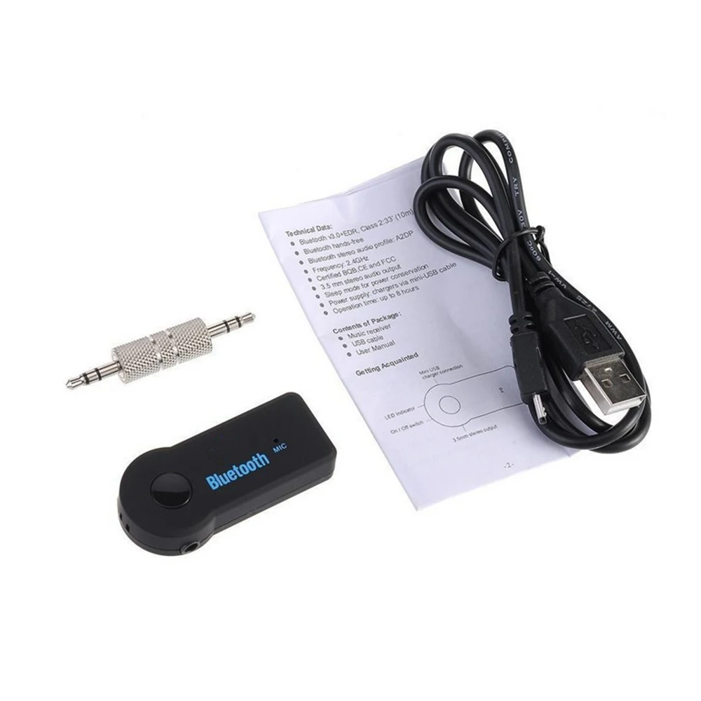 Adaptador receptor inalámbrico por Bluetooth, 4,1 Conector estéreo de 3,5mm, 1/3/5 piezas, para música de coche, Audio, Aux, recepción de auriculares