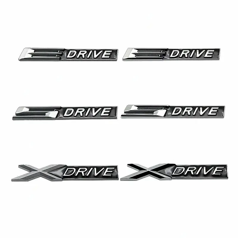 Car Sticker 3D Metal XDRIVE SDRIVE EDRIVE Letters Rear Trunk Fender Emblem Badge For E46 E39 E60 E90 F10 F30 E36 X3 X6 X5 X7