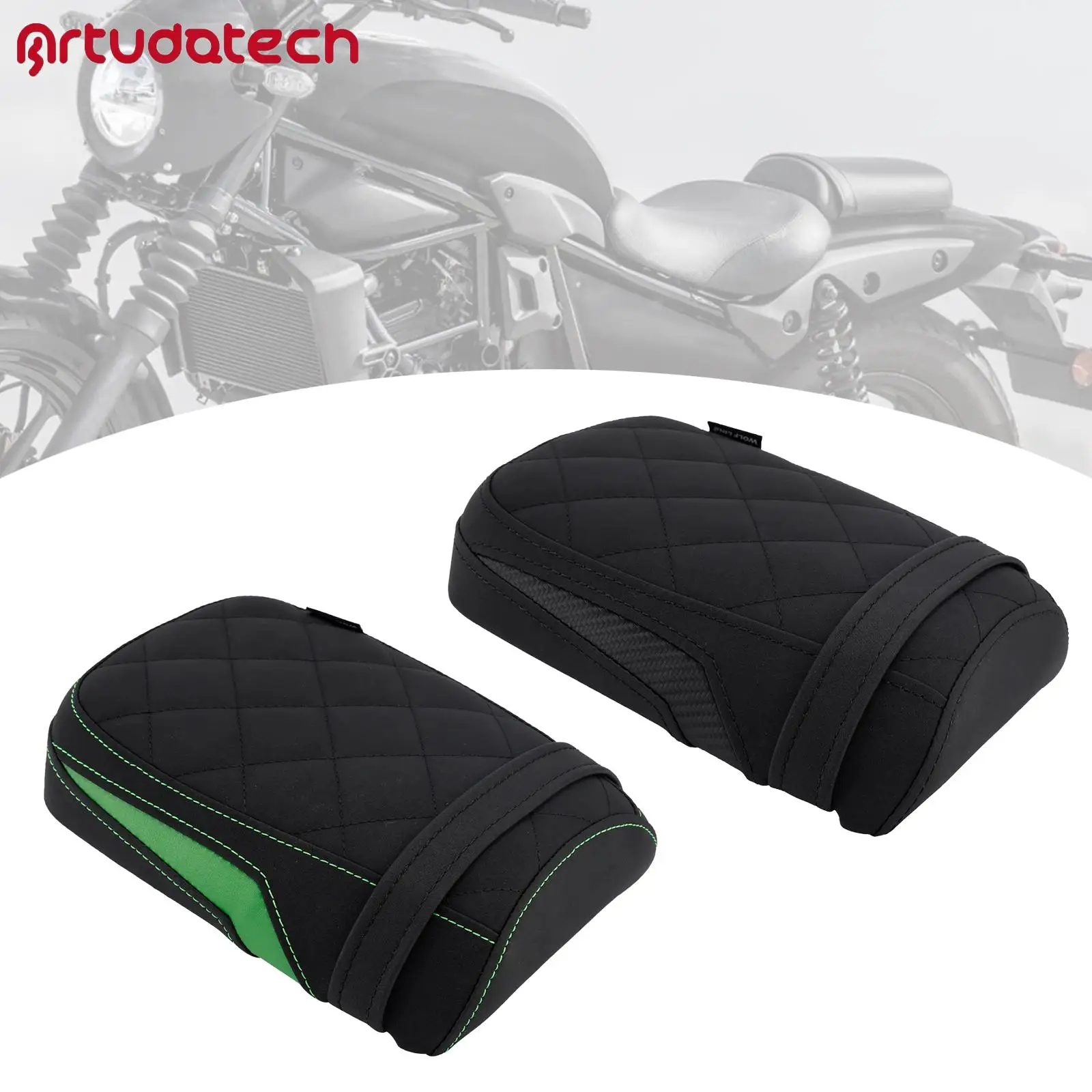 

Artudatech Rear Seat Passenger Cushion Flat Pu Fit for Kawasaki Eliminator 500 2024-2025 Black