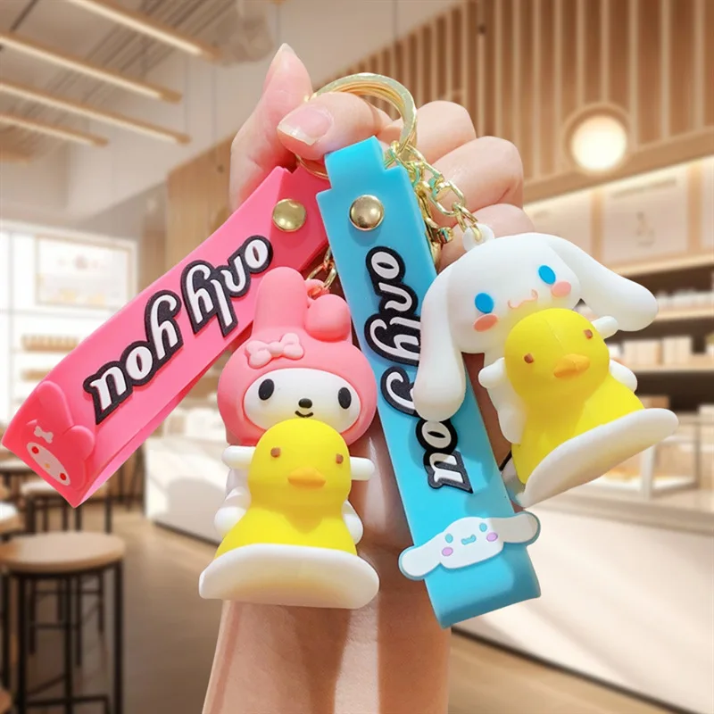 MINISO Sanrio Cartoon Anime Trojan Hello Kitty Doll Pendant Keychain Car Pendant Keychain Couple Bag Keychain Children's Gift