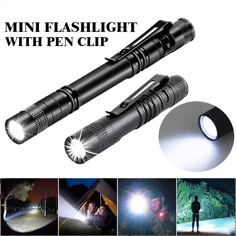 Mini LED Flashlight XPE Portable Zoom Pen Light Waterproof Torch Camping Emergency Outdoor Walking Lantern Keychain Flashlight
