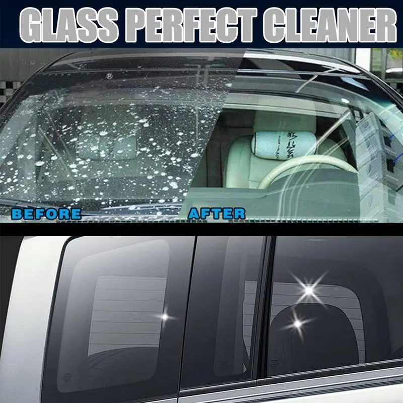 Car Glass Cleaner Spray 120ml Car Window Cleaner Dust-Free Cloth Included Automotive Cleaning Products