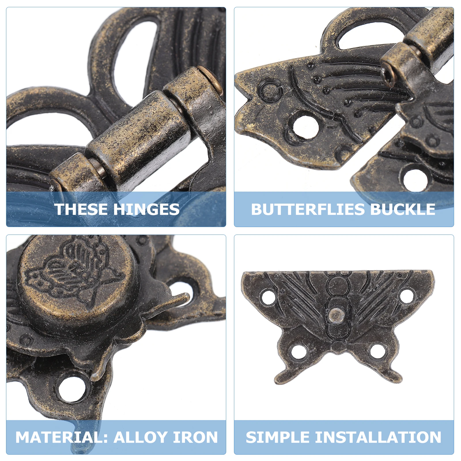 

1Set Durable Hardware Hinges Buckles for Jewelry Boxes Wooden Case Decorative Box Accessories Jewelry Box Hinges Buckles