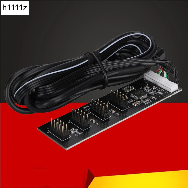 

USB Adapter USB Splitter 8 Port USB2.0 Hub 4x 9Pin Connector Conector Header with 50cm Extension Cable 4Pin Power for USB Device