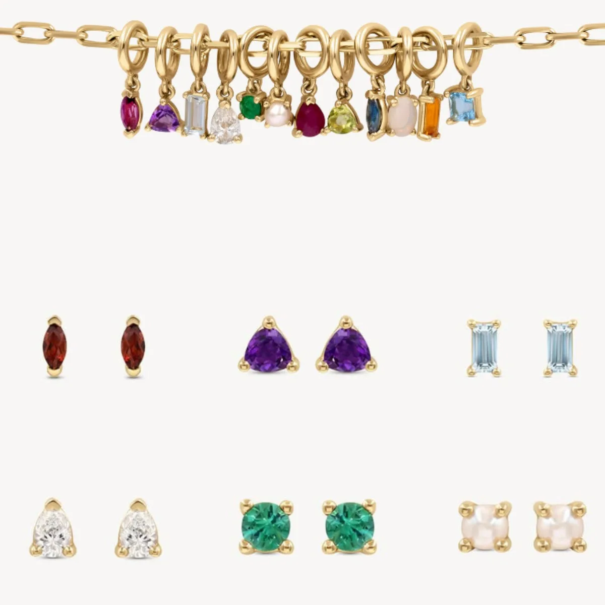 يوري 3 قطعة عنصر كلاسيكي لتقوم بها بنفسك ديسمبر جوهرة الميلاد قلادة مطلية بالذهب عيار 18 قيراط للحفاظ على اللون إكسسوار ذاتي الصنع هدية نسائية