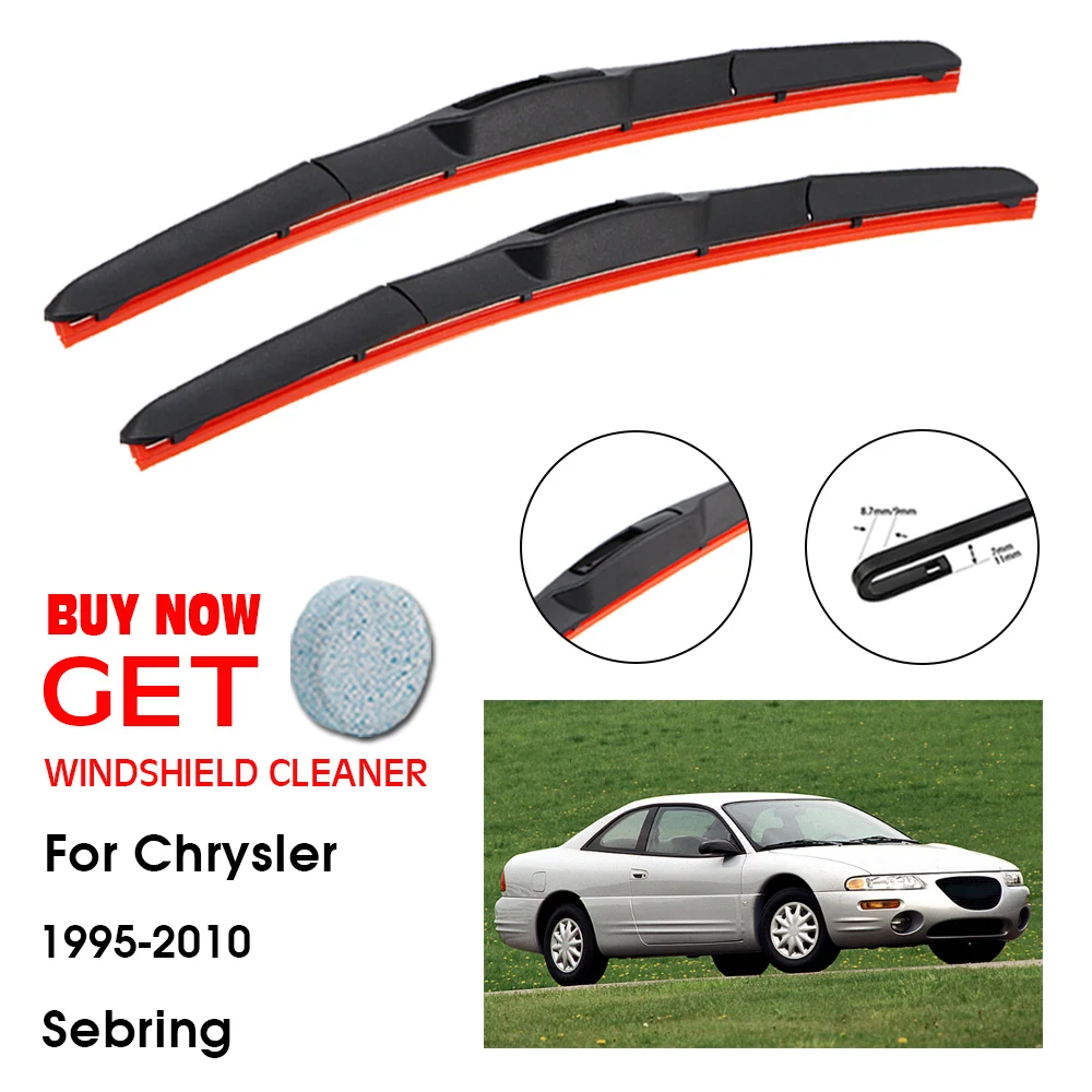 

Car Wiper For Chrysler Sebring 24"+22" 1995-2010 Front Window Washer Windscreen Windshield Silica Gel Wiper Blade Accessories