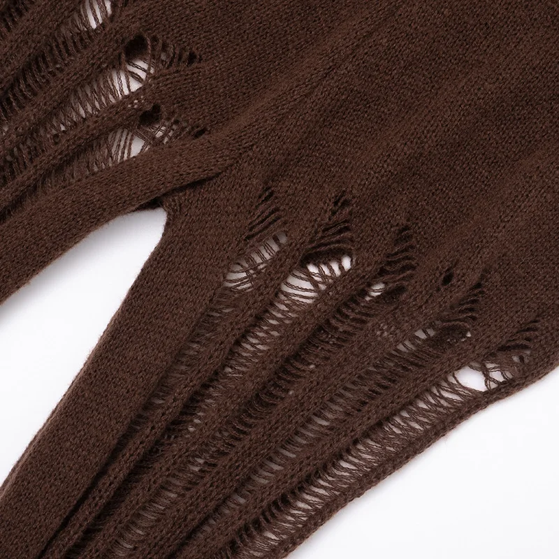 2025 automne hiver solide tricot creux pure pantalons décontractés femmes élastique taille haute mince épicé filles rue jambe droite pantalon