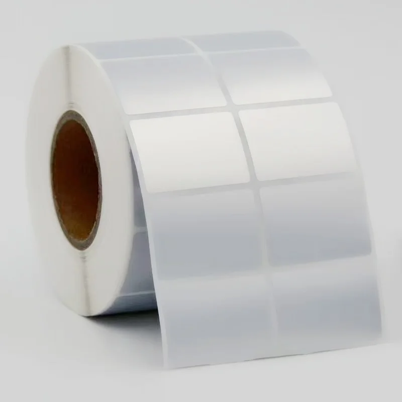 マットシルバーPET合成ビニール粘着ラベルステッカー80mm*50、電子機器用耐引裂印刷ラベル