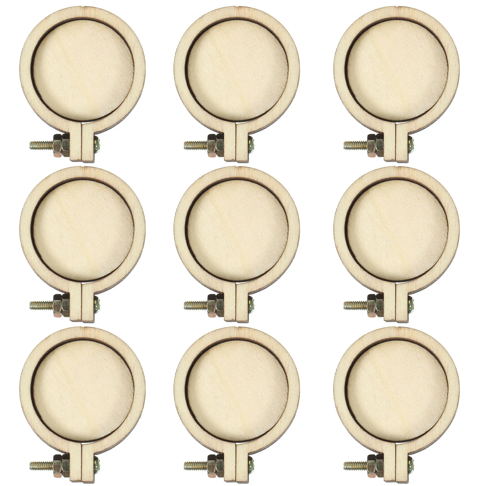 

10PCS Mini Embroidery Hoops Wooden Cross Stitch Fixing Frames Travel Sewing Craft Desktop Stand Fabric Jewelry Gifts