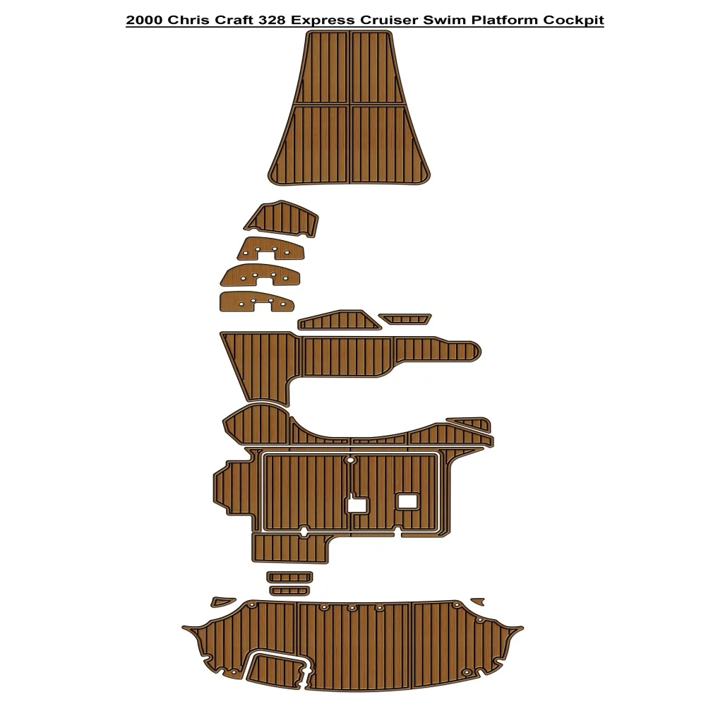 

2000 Chris Craft 328 Express Cruiser Swim Platform Cockpit Pad Boat EVA Teak Deck Floor Mat SeaDek MarineMat Style Self Adhesive