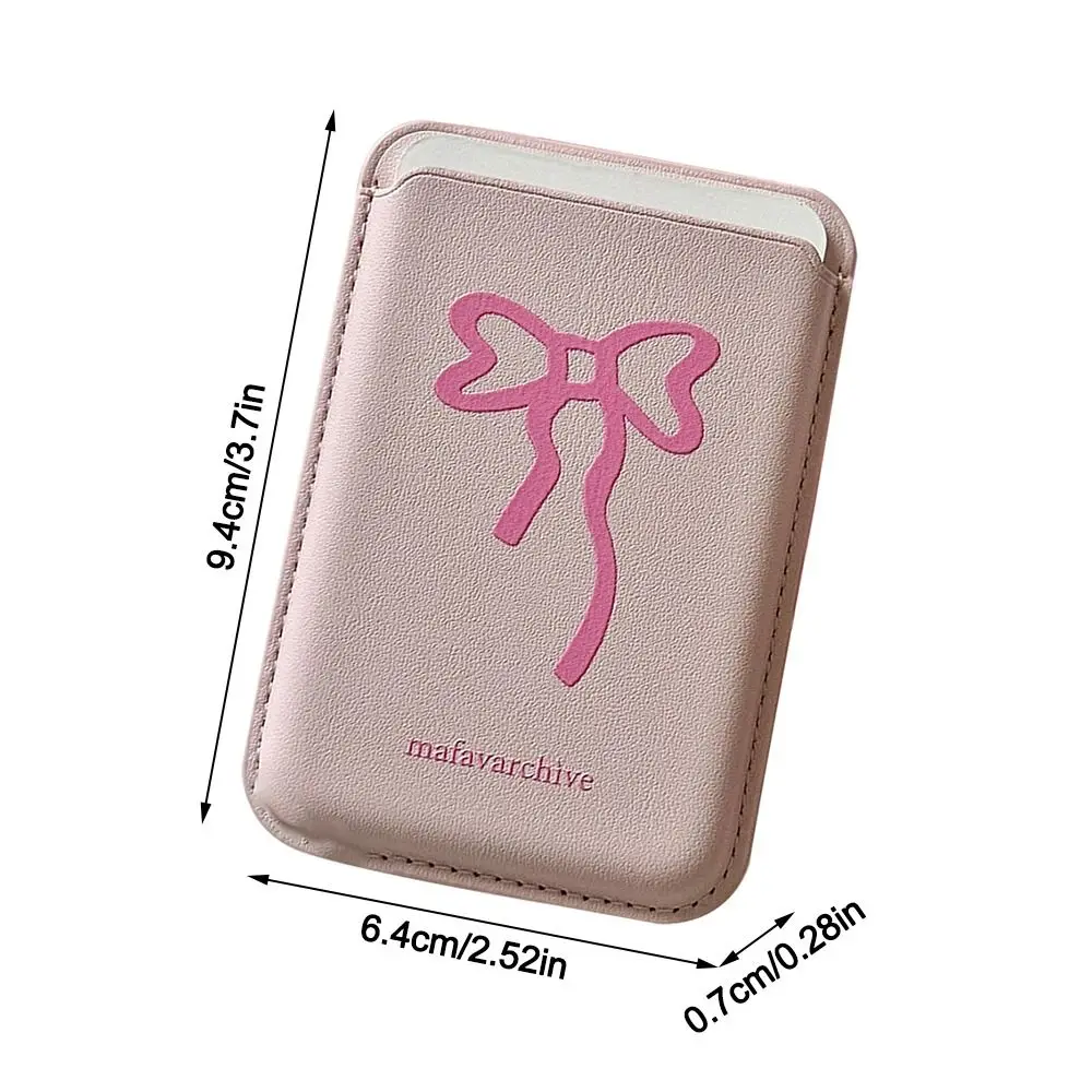 INS Korean Cute Bow For Magsafe Magnetic Card Clip Phone Case For iPhone 15 Pro MaxWallet Card Holder Phone Accessorie
