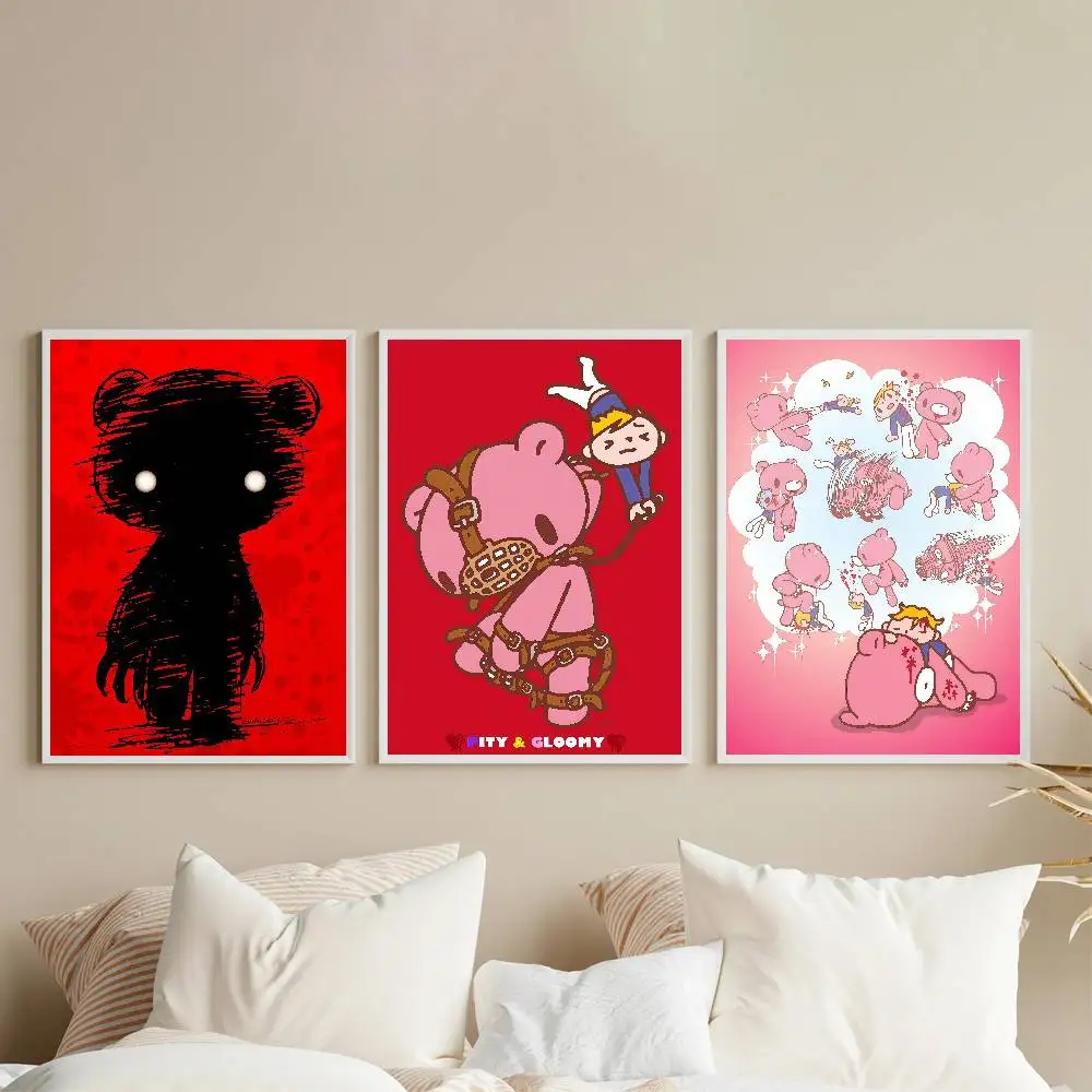 Cartoon G-GloomyS BearS Poster HD Paintings Self Adhesive Prints Waterproof Home Bedroom Living Room Decor Vintage Gift