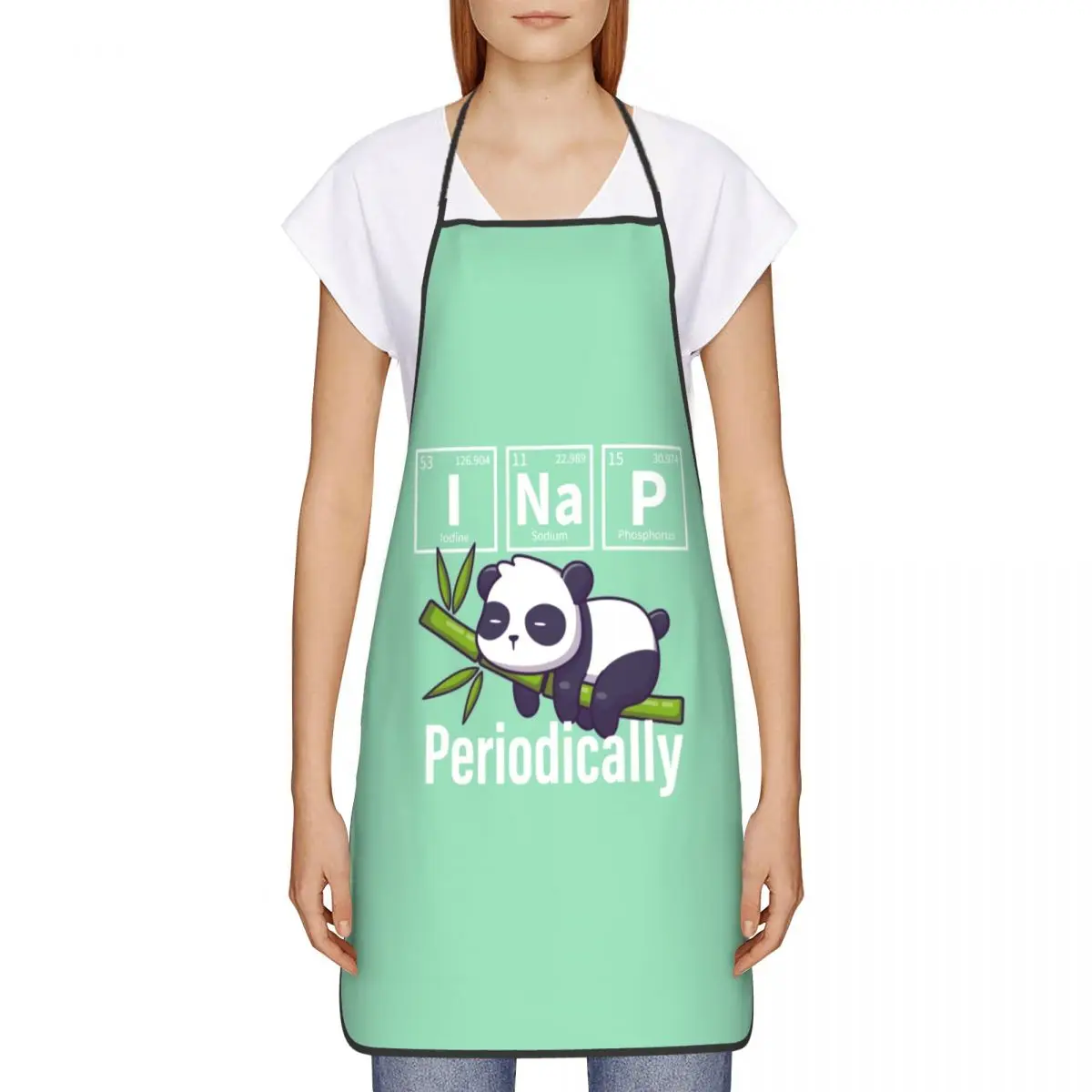 Funny Panda Pattern Aprons Women Men Animal Adult Unisex Kitchen Chef Bib Tablier Cuisine Cooking Baking Painting