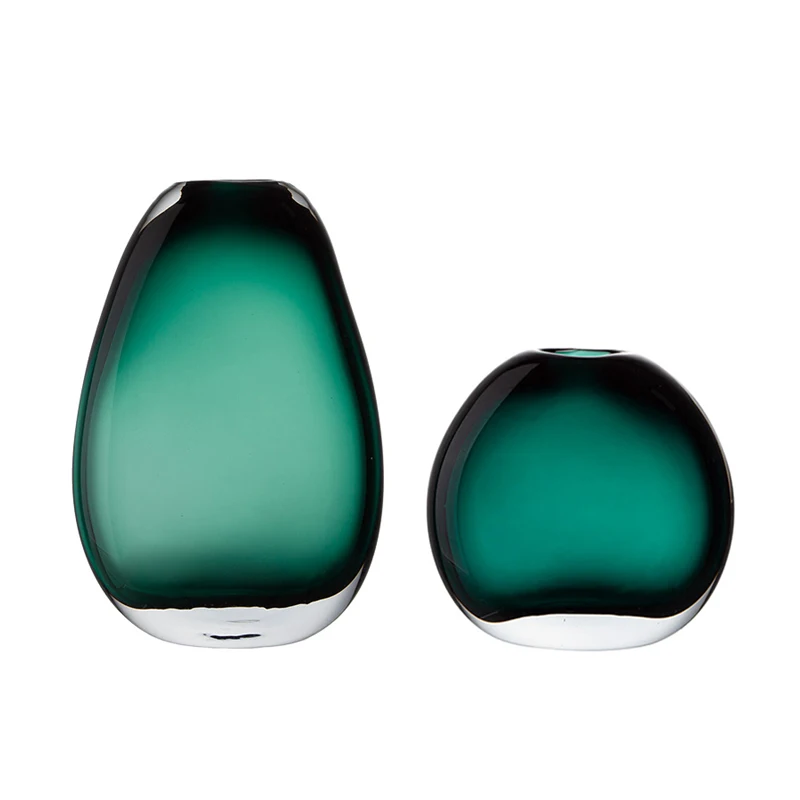 Table Emerald Color A Couple Handmade Craft Classic Mushroom Glass Vase Colour