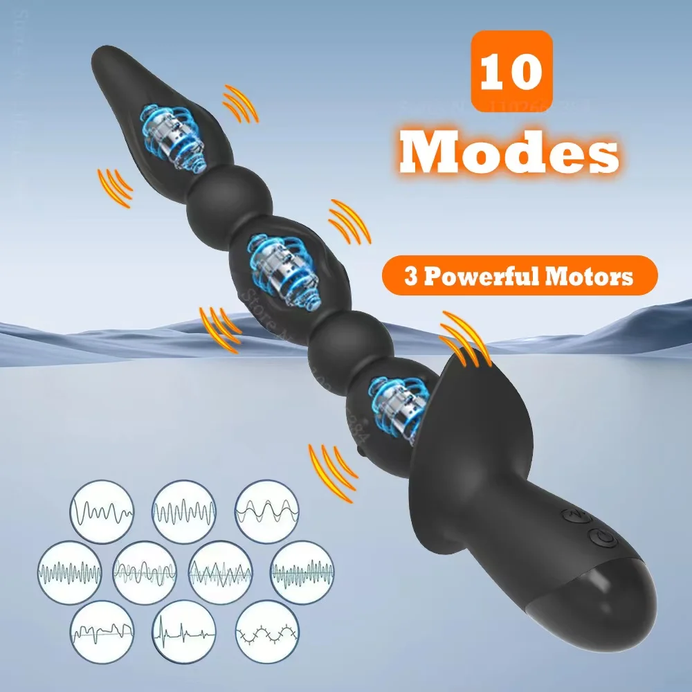 Anal Beads Vibrator Male Butt Plug Prostate Massager Female Dildos Vagina Clit Stimulator Sex Toys for Women Men Adult Goods 18