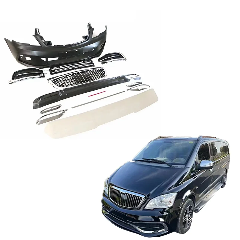 

Van Luxury Exterior Kit PP Car Body Kits Auto Front Grille Rear Bumper Set for Mercedes Benz Vito W447 Viano