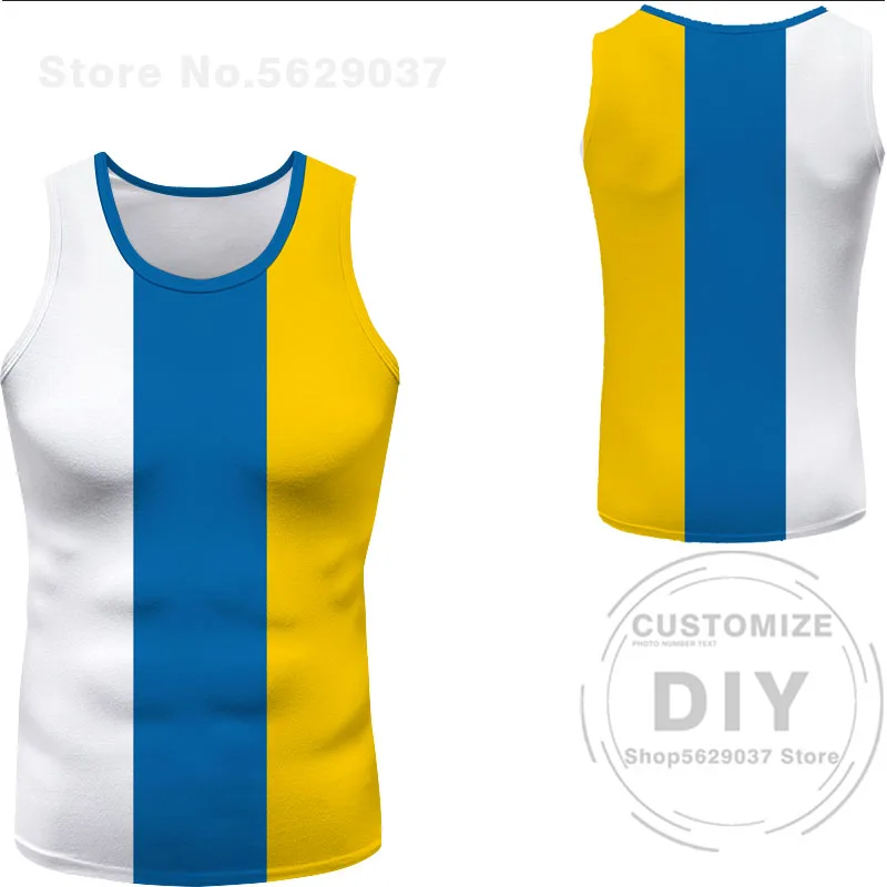 Islas Canarias Vest Free Custom Made Name Number  De Tenerife Tank Top Print Flag Word Las Palmas Gran Spanish T-shirt