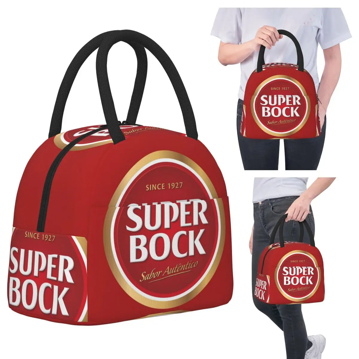 

Super Bock Insulated Lunch Bag for Kids School Cooler Thermal Food Box Tote Portable Lunch Boxes Container