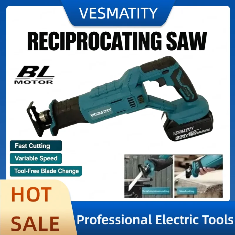 Reciprocating Saw High-Power Cutting Saw Handheld Multifunctional Household Small Electric Saw  For Makita Battery