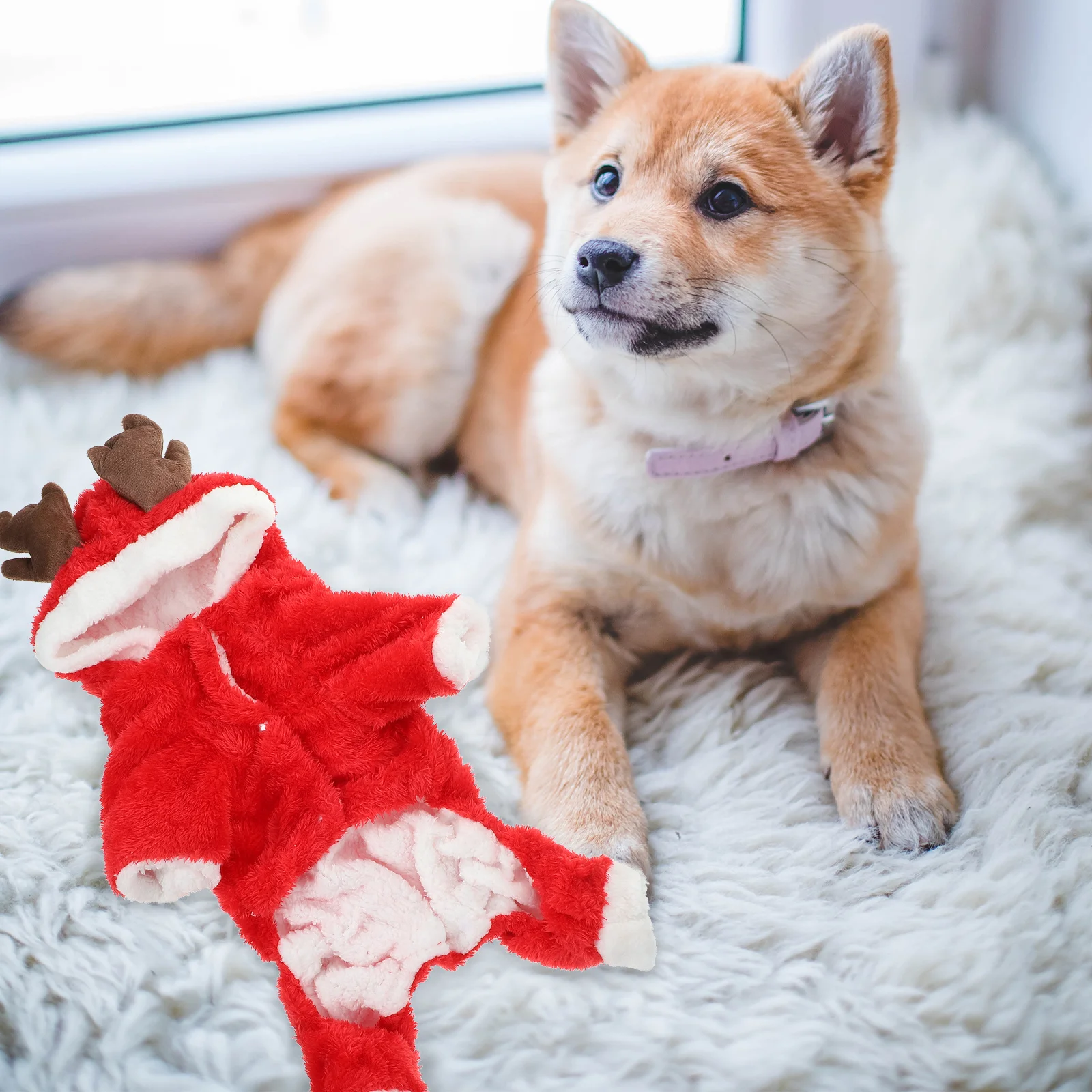 

Dog Clothes Pet Apparel Hoodie Reindeer Costume Outfit Holiday Cute Pets Wear Hoodies