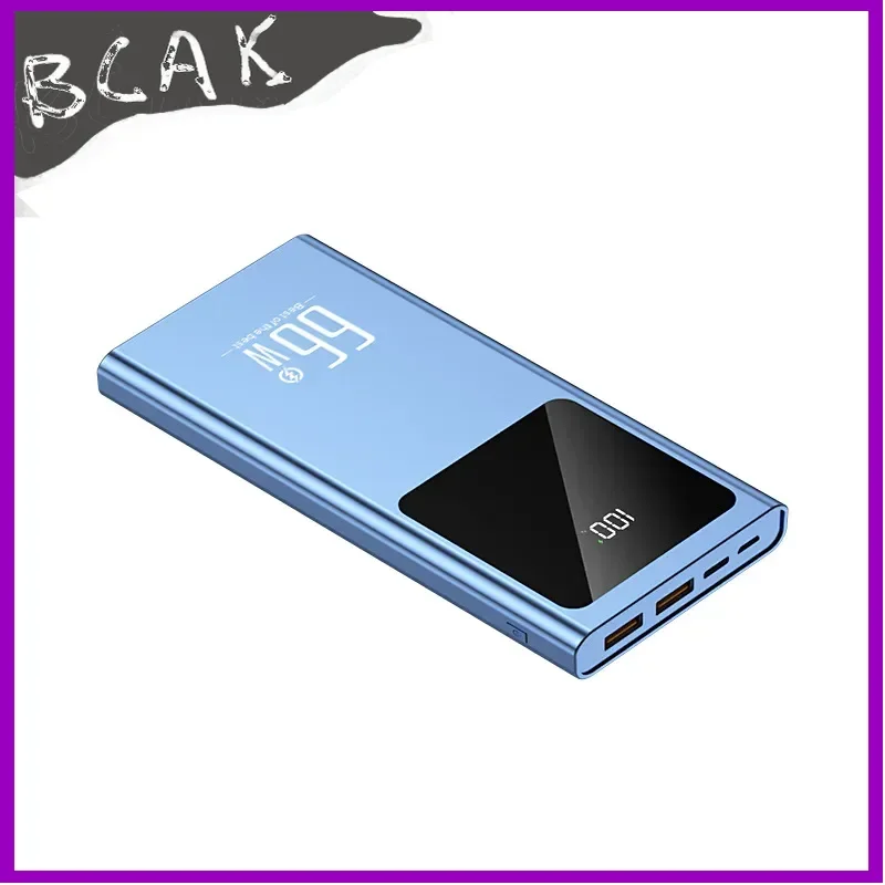 

66W Super Fast Charging Comes with A Four-wire New Style Power Bank 20000mAh Small BCAK Portable Mobile New Style Power Supply