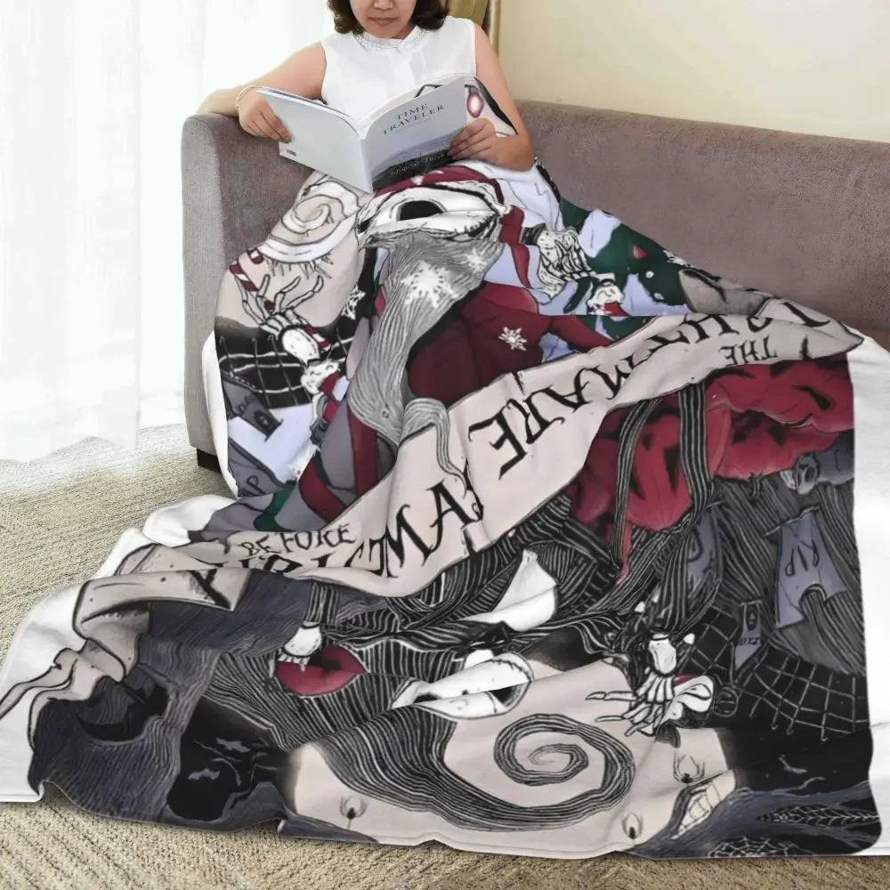 The Nightmare Before Christmas Knitted Blanket Flannel Jack Cartoon Halloween Ultra-Soft Throw Blanket Couch Bed Rug