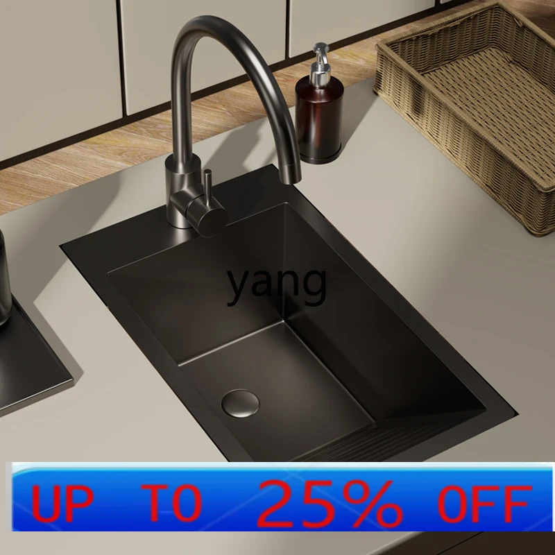 YJQ stainless steel balcony laundry pool with rubbing board sink outdoor single slot under the counter basin outdoor