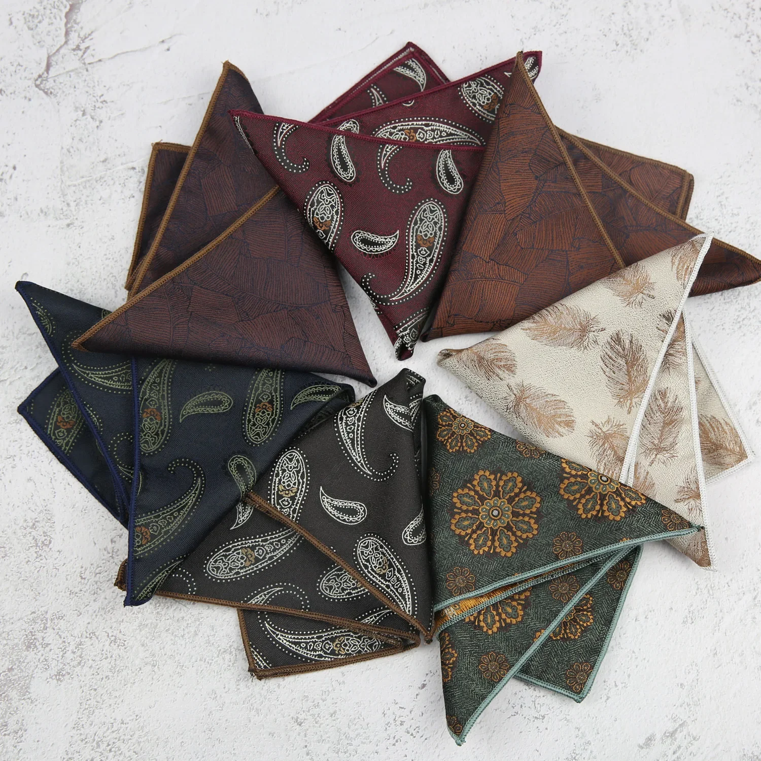 الأوروبية الأمريكية الموضة الرجعية نمط المنديل 22 سنتيمتر الجاكار زهرة المناديل صالح رجل الأعمال العريس الزفاف جيب مربع #3