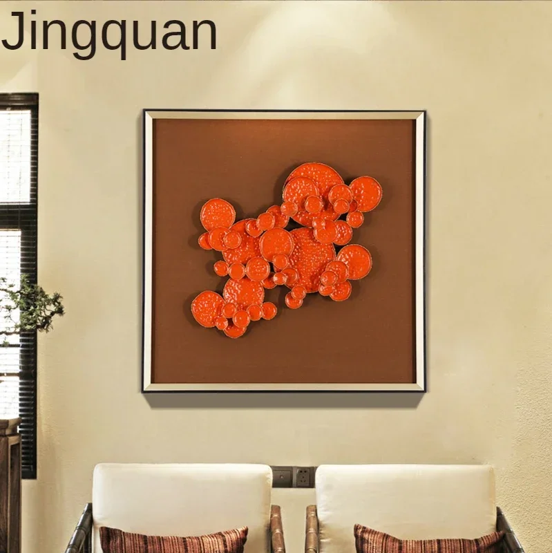 

TT Yuanquan Southeast Asia Iron Lotus Leaf Living Room Decorative Painting Restaurant Wallpaper Art Painting Model Room Entrance