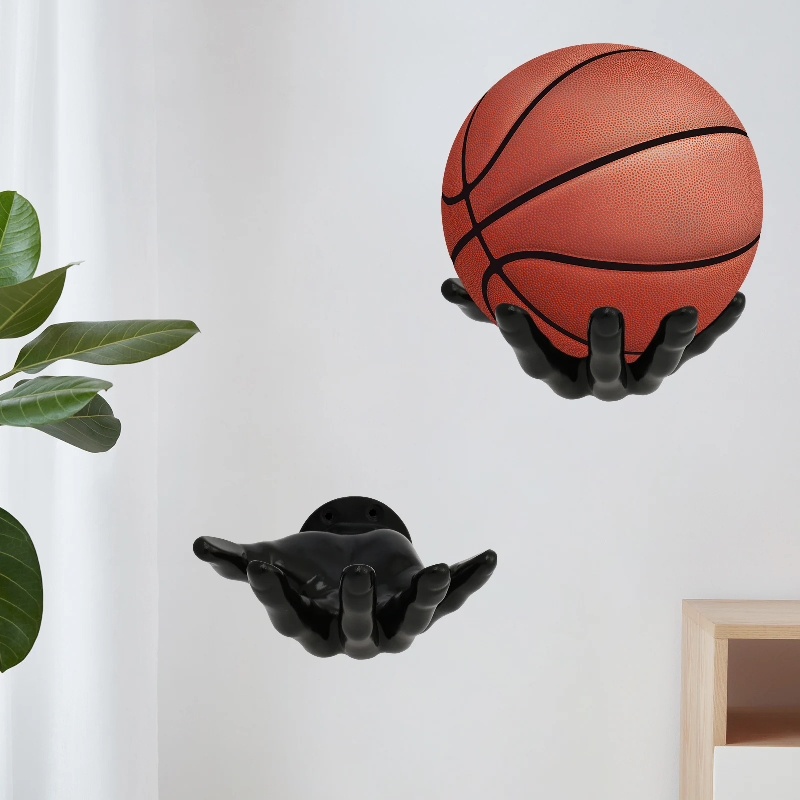 Basketball Storage Rack Wall Mounted Hand Shaped Ball Rack Multi-purpose Football Display Shelf Room Decor Holder Space Saving