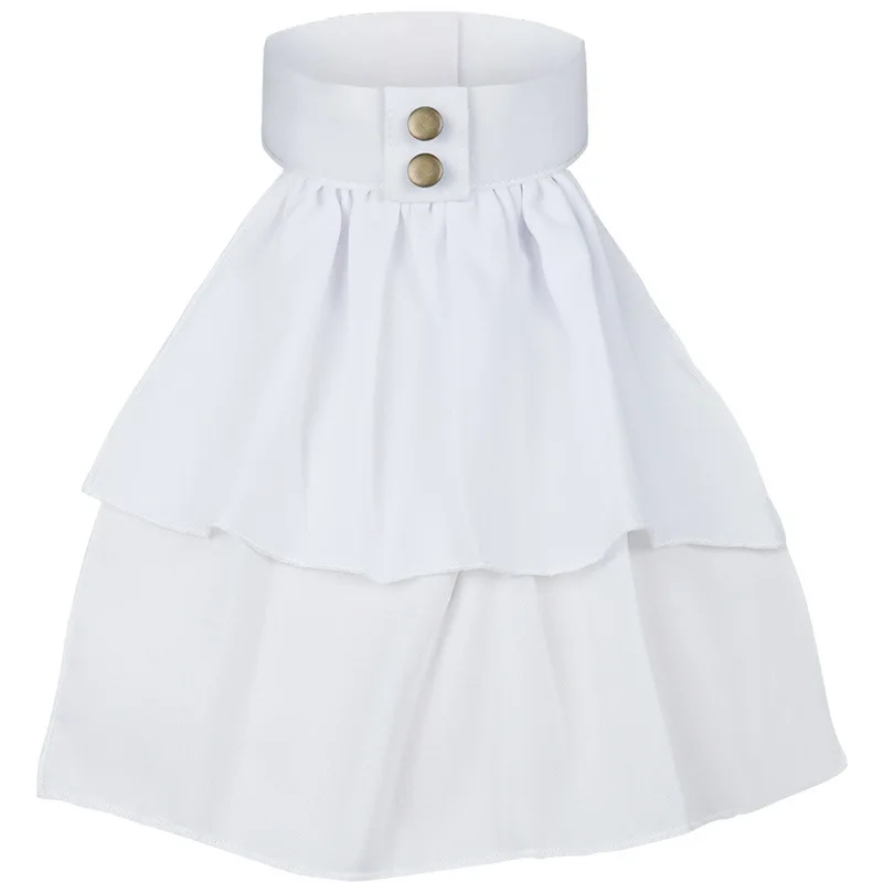 Viktorianisches Kolonial-Jabot-Kostüm mit falschem Kragen, mittelalterliches Steampunk-Kostüm, abnehmbare weiße Krawatte mit Rüschen, Cosplay-Kostüme