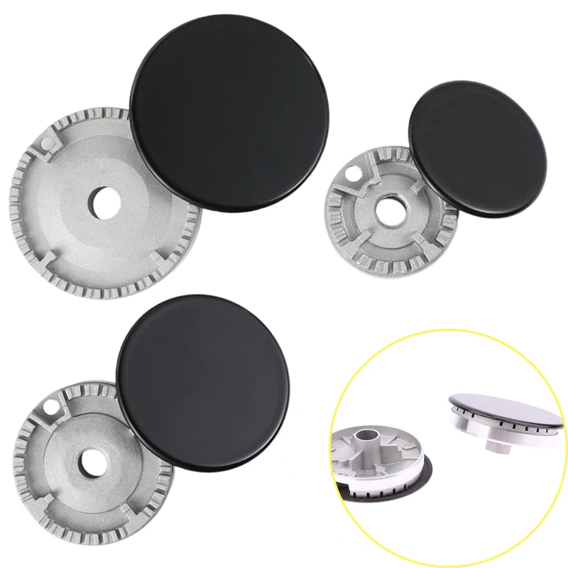 New 1 Set Gas Stove DIY Accessories Oven Gas Hob Burner Flat/Concave Fire Cover Crown Flame Cap Gas Burner Flame Cap