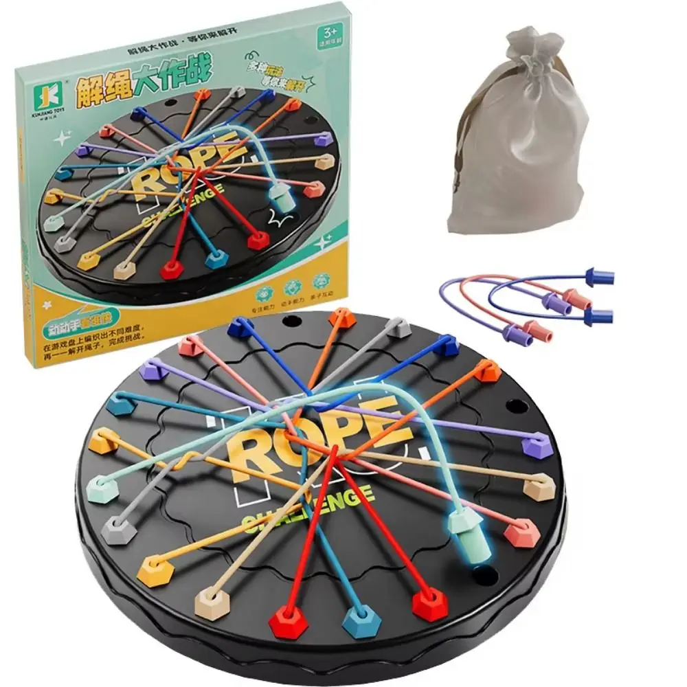 

Kid Rope Knots Sensory Social Board Game Logical Thinking Challenge Colore Twisted Connected Line Brain Strategy Fun Table Game