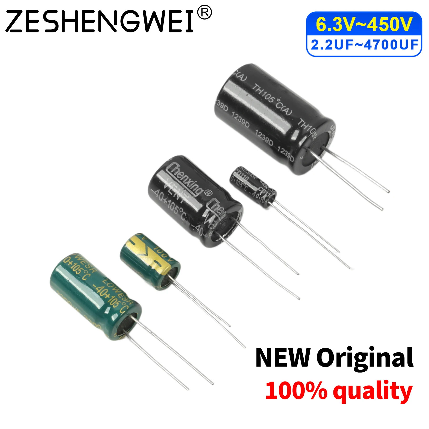 10V 16V 25V 35V 50V 400V High Frequency Low ESR Aluminum Capacitor 100UF 220UF 330UF 470UF 680UF 1000UF 1500UF 2200UF 3300UF