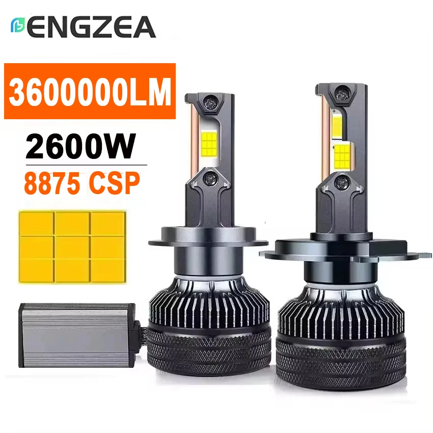 

ENGZEA H7 H4 Led Lamp Three Copper Tube Led Lights 2600W 3600000LM For Car H1 H11 HB3 9005 HB4 9006 Led Headlight Bulb 6000K