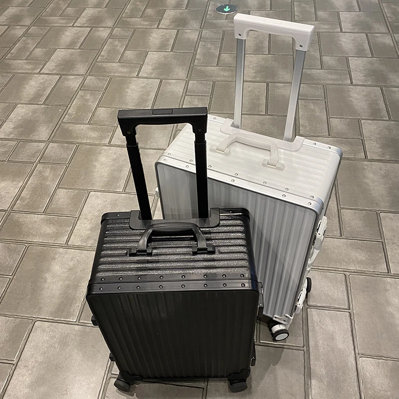 Brand Fashion Luggage Japanese style  20/24/28 inch ins mute wheel boarding travel suitcase aluminum frame trolley luggage