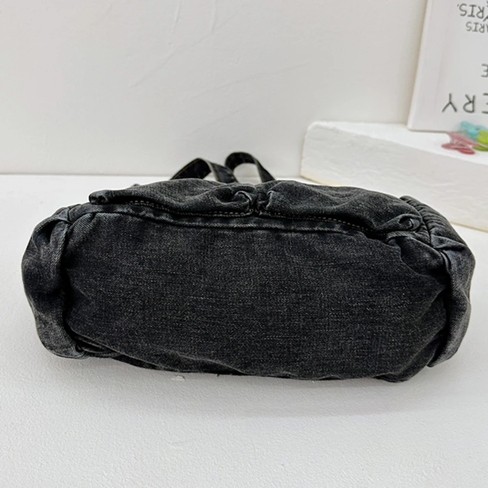 

Women Fashion Shoulder Bag Large Capacity Denim Casual Satchel Bag Adjustable Strap Daily Tote Bag Multifunction Retro Sling Bag