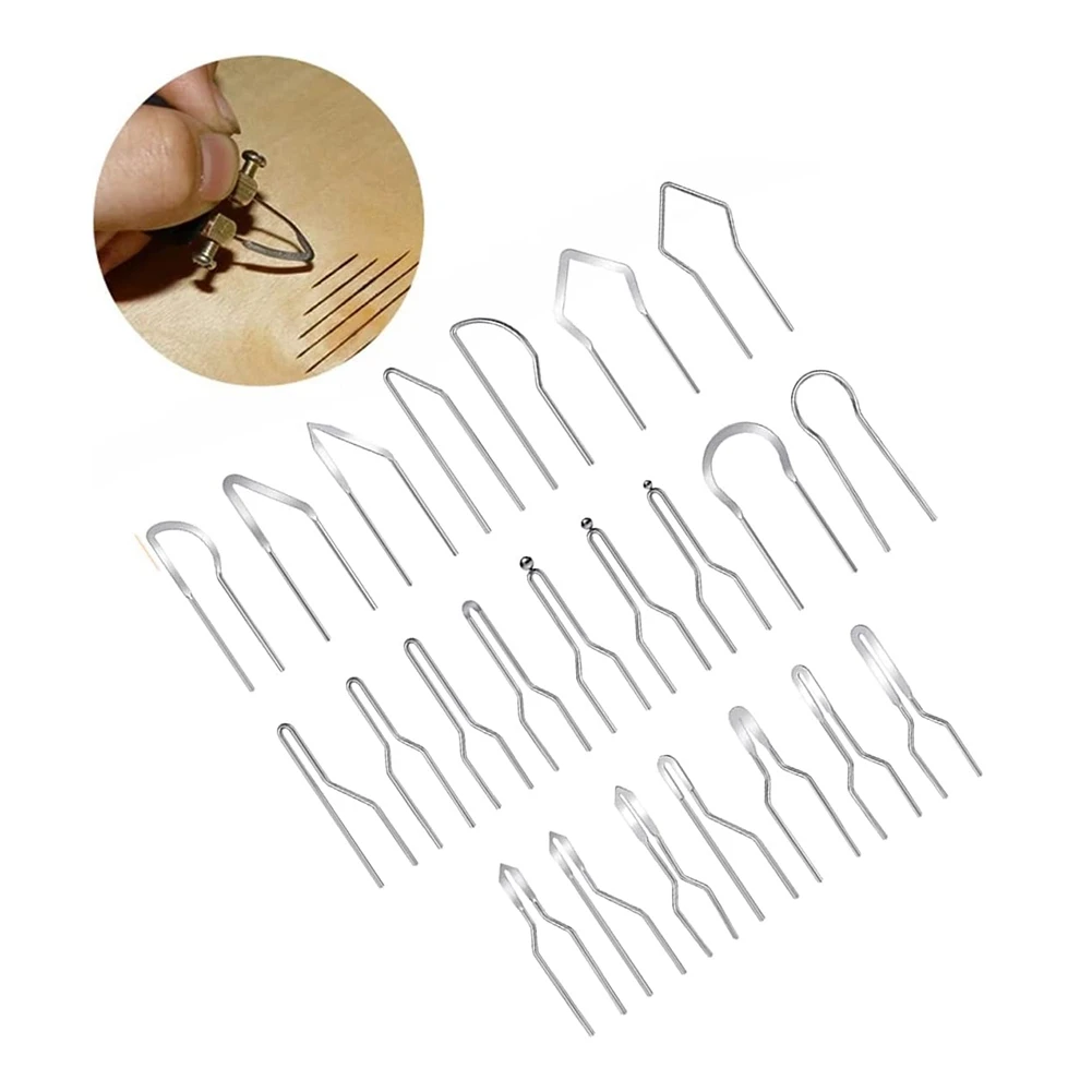 A64Z 23 Pcs Wood Burning Tips Heat Resistant Wood Burning Tips Replacement Shape Pyrography Wire Pen Nibs For Wood Burning