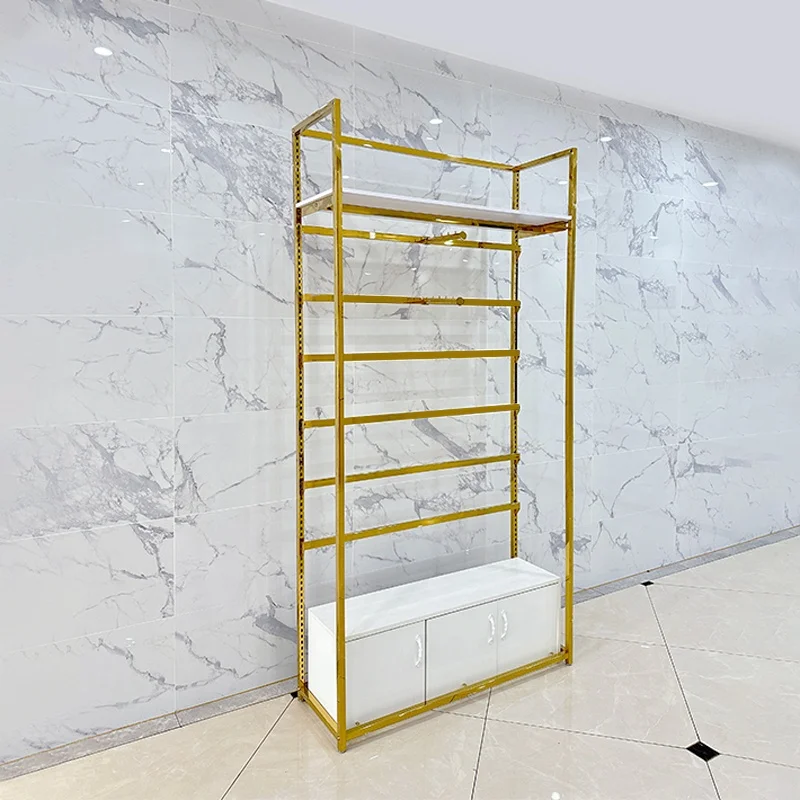 ชั้นวางโชว์วิกผมแบบปรับได้สำหรับร้านบูติก Custom.Custom .Custom พร้อมตู้โชว์เสื้อผ้า