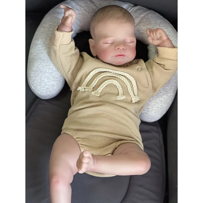 50CM Reborn Baby Timothy Sleeping Baby  Genesis Hand Painted Doll 3D Skin with Visible Veins Collectible Art Doll Gift