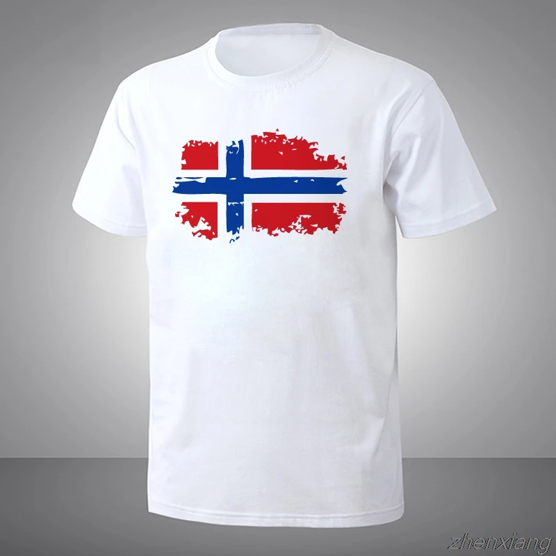 Fashion European Cup Norway National Flag Design T shirts For Men short Top & Tee Nostalgic Amazing  Men s-x5xl