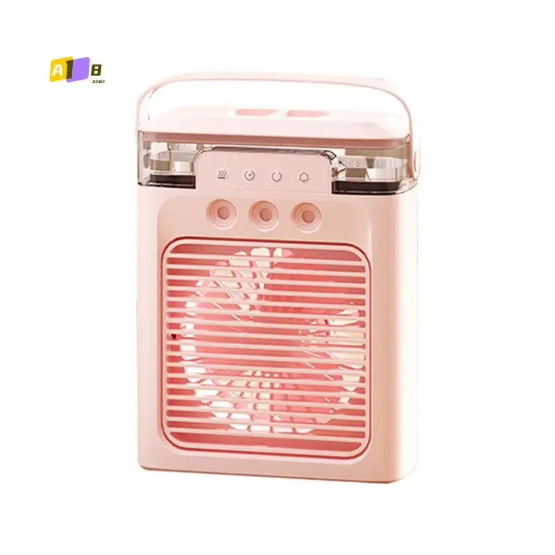 

A08F-Portable Air Conditioner Fan Mini Evaporative Air Cooler With Colors LED Light Modes For Desk Nightstand Coffee Table